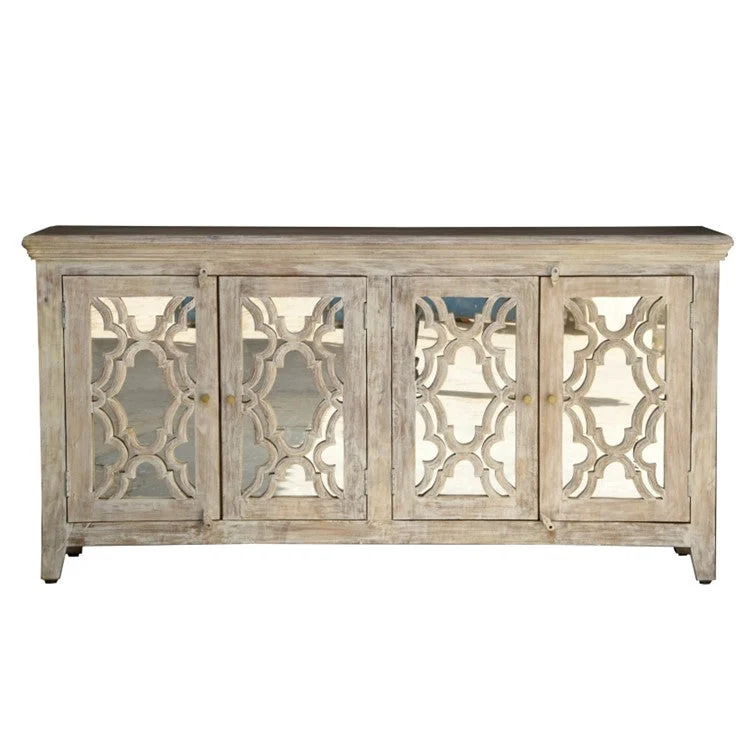 Grace Solid Indian wood Side Board_Buffet_Cupboard_4 Doors_Cabinet