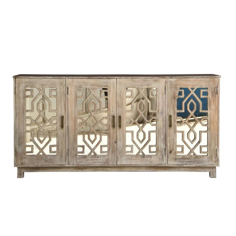 Anna _Hand Carved Indian Solid Wood Dresser_Sideboard_Buffet_Cabinet