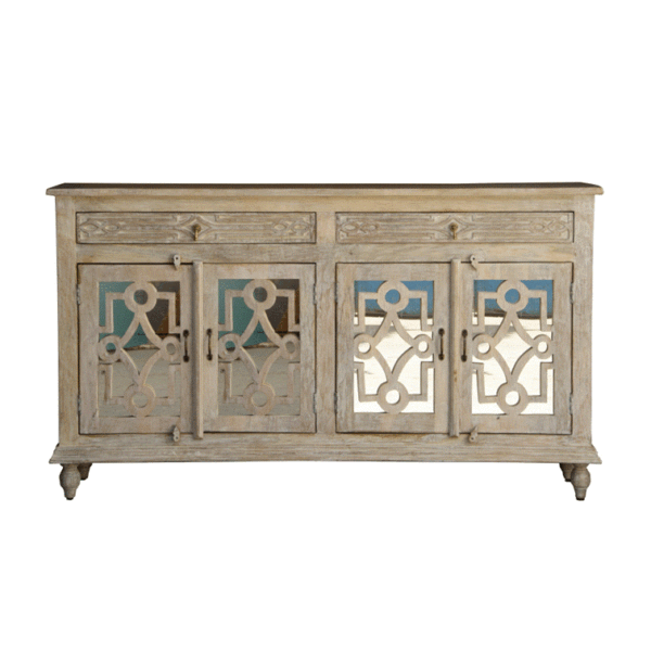 Linda Hand Carved Indian Wood Sideboard with Glass on Door_Buffet
– Celson PTE Ltd 8