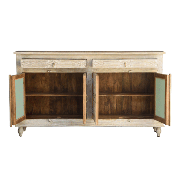 Linda Hand Carved Indian Wood Sideboard with Glass on Door_Buffet
– Celson PTE Ltd 4