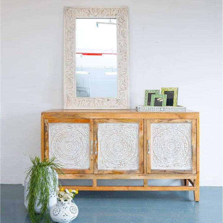 Oliver Hand Craved Wooden Sideboard_Buffet