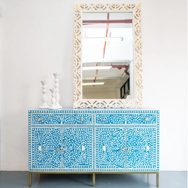 Jamie _Bone Inlay Sideboard with 2 Drawers 4 Doors
