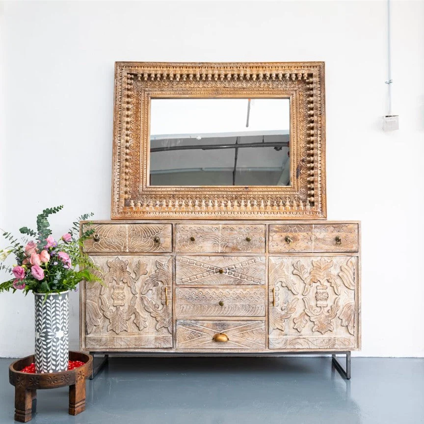 Riva_Solid Indian Wood Side Board_Chest of Drawer_Buffet