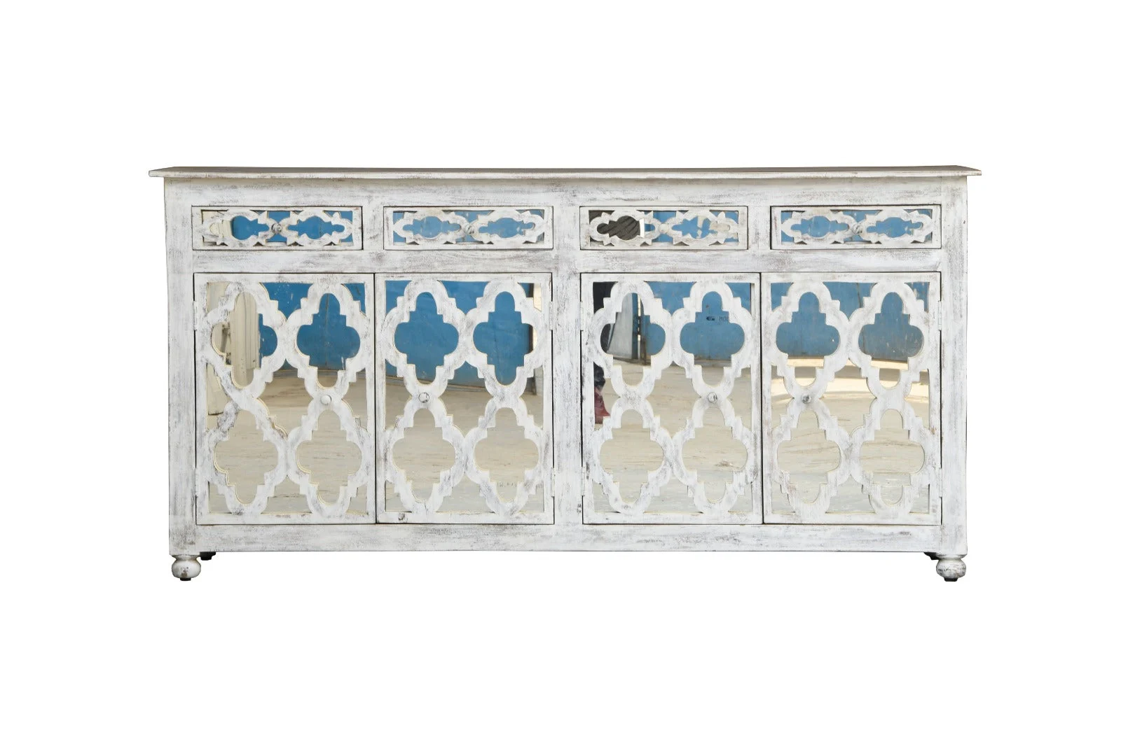 Angela _Hand Carved Indian Wood Dresser_Sideboard_Buffet_Cabinet
