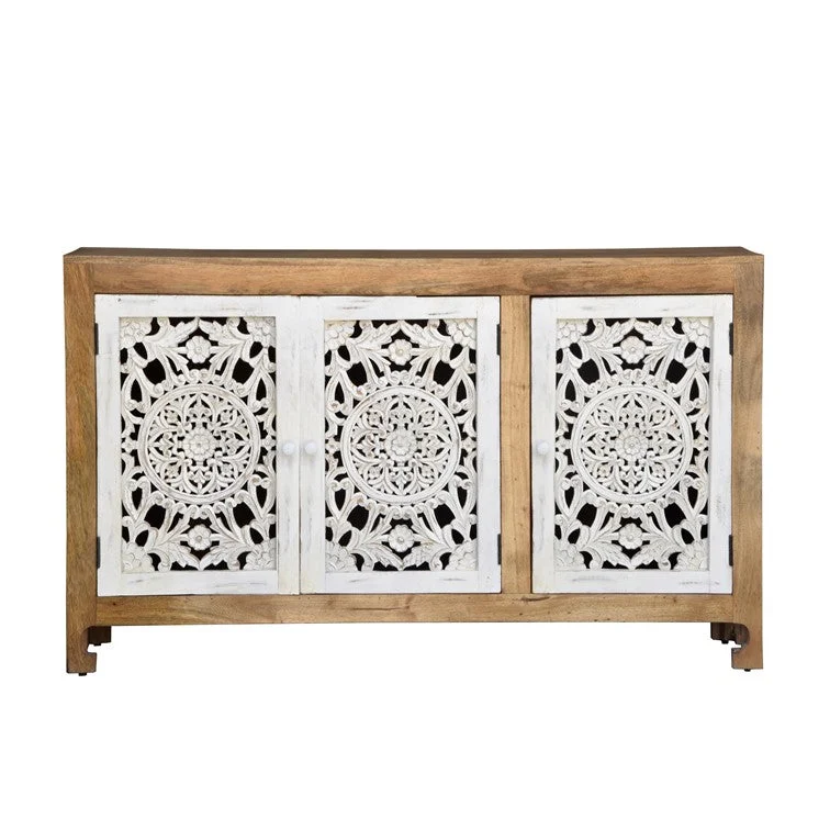 Sana_ Hand Craved Wooden Sideboard_Buffet_Cabinet
