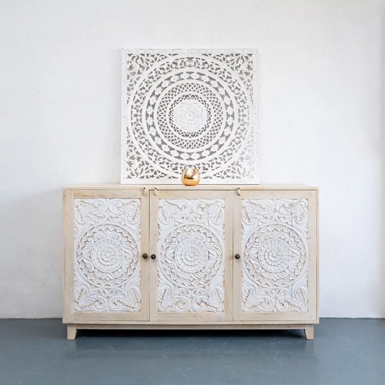 Saurabh_ Hand Craved Wooden Sideboard_Buffet_Cabinet
