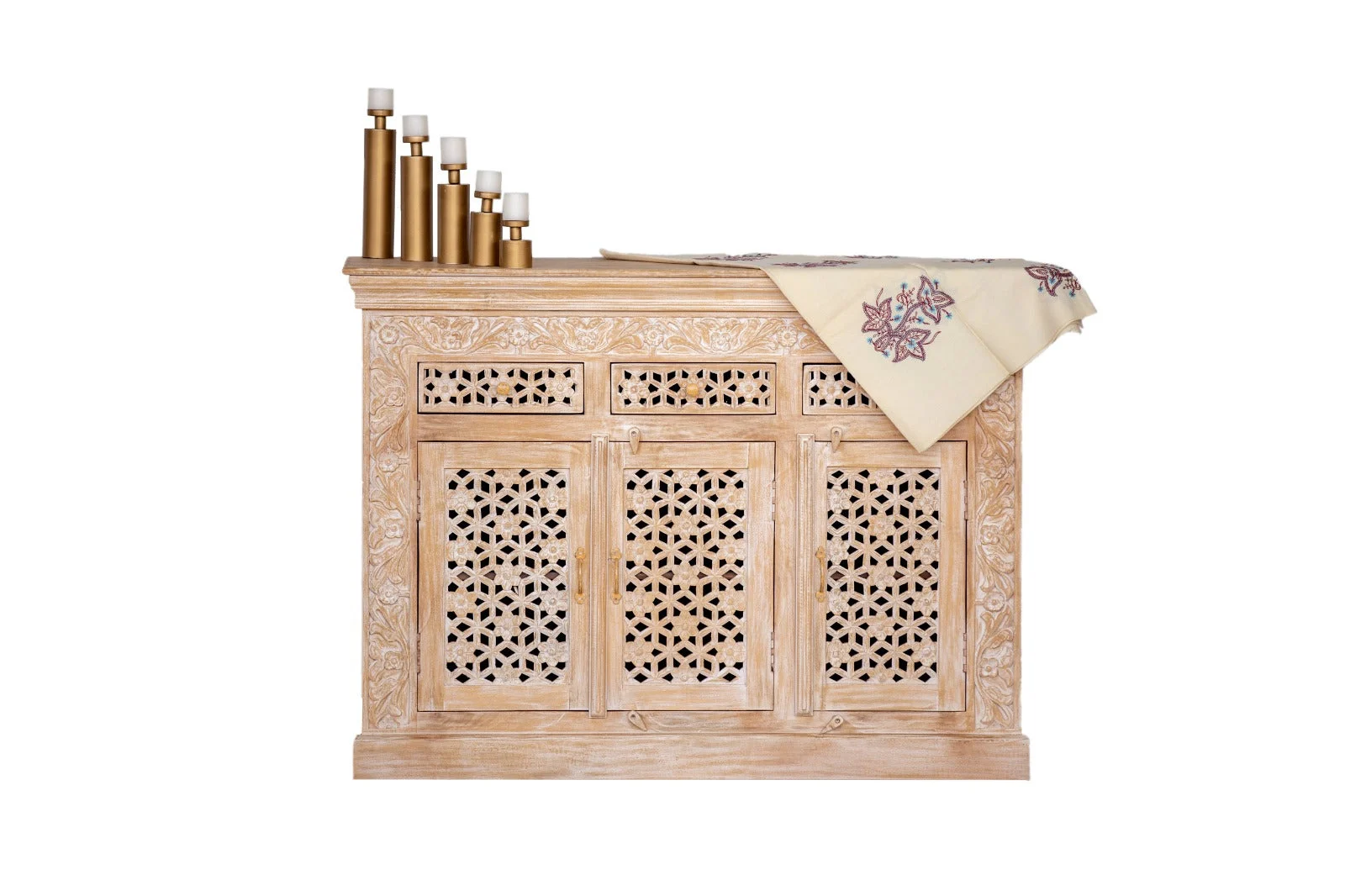 Amora Hand Carved Wooden Sideboard_Buffet_Cabinet