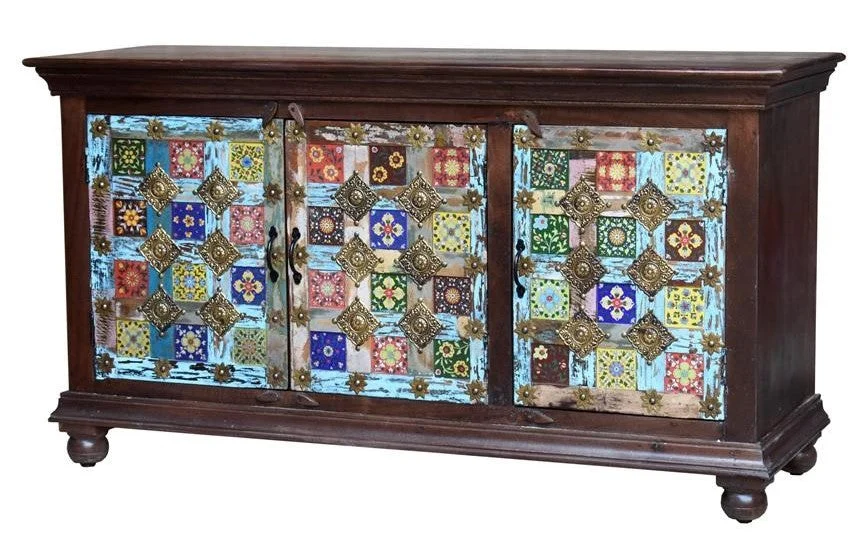 Carol Brown _Wooden 3 Door Cabinet_Chest of Drawer_Cupboard