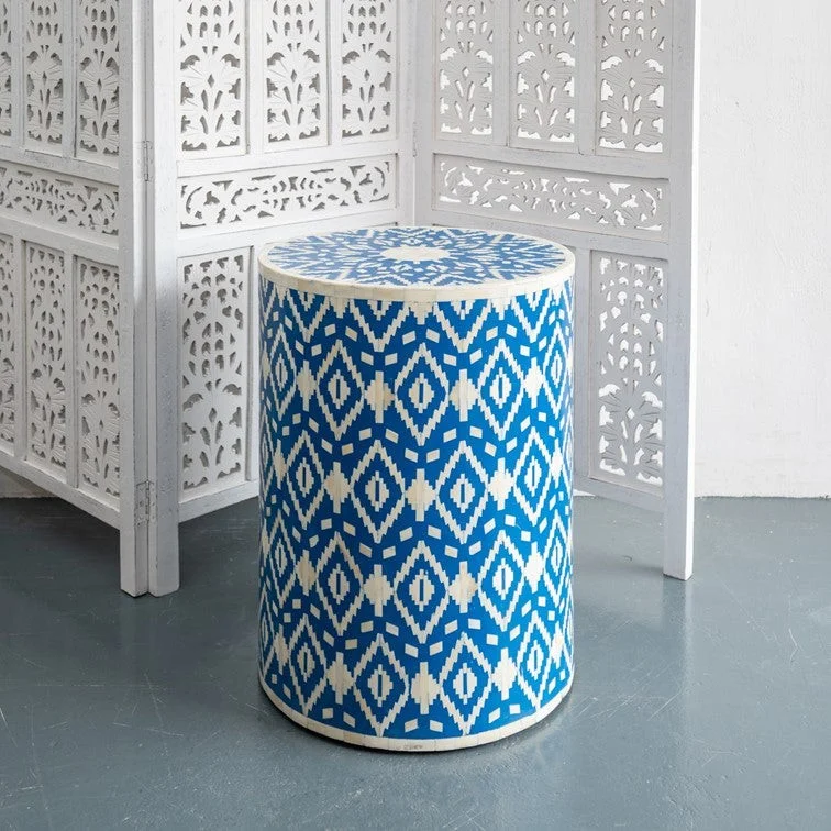 Mink Bone Inlay Round Stool