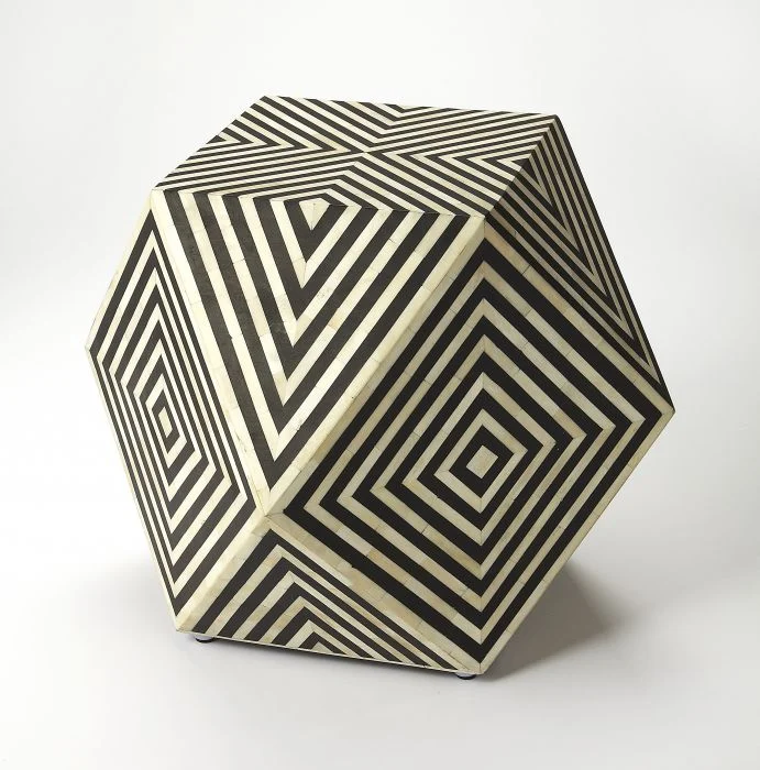 Jodhi_Bone Inlay Chevron Side Table_Stool