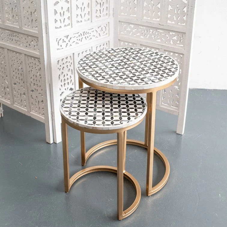 Katie_ MOP Inlay Nesting Tables Set of 2– Celson PTE Ltd