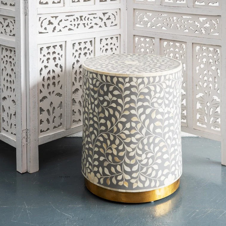 Amor Bone Inlay Round Stool– Celson PTE Ltd