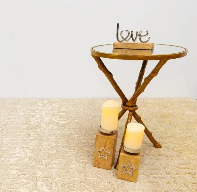 Jenn_Gold Leaf Branches Round Accent Table with Mirror Top
– Celson PTE Ltd