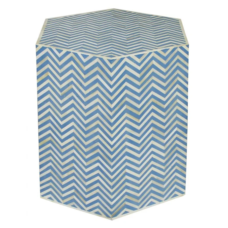 Gloria Bone Inlay Blue Stool
– Celson PTE Ltd