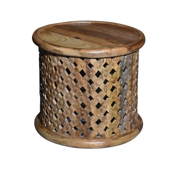 Laura_Solid Indian Wood Carved Wooden Table_Stool_Side Table
– Celson PTE Ltd