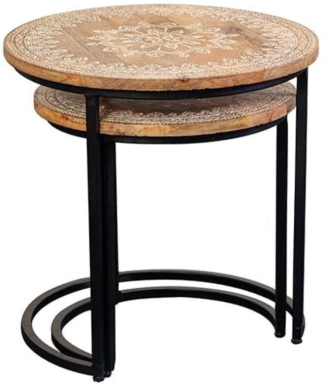 Steve_Solid Indian Wood Round Nesting Table
– Celson PTE Ltd