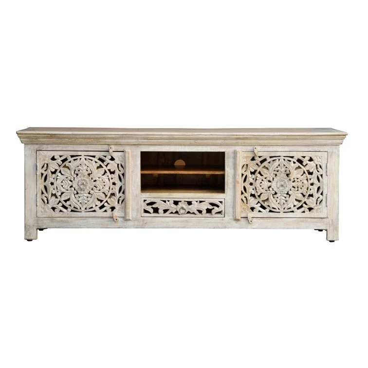 Megha Solid Indian Wood TV Cabinet_TV Console– Celson PTE Ltd