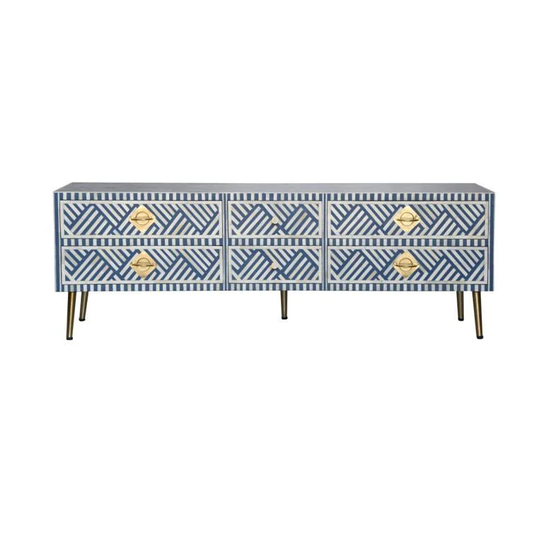 Bedella_Bone Inlay 6 Drawer TV Unit_TV Console– Celson PTE Ltd
