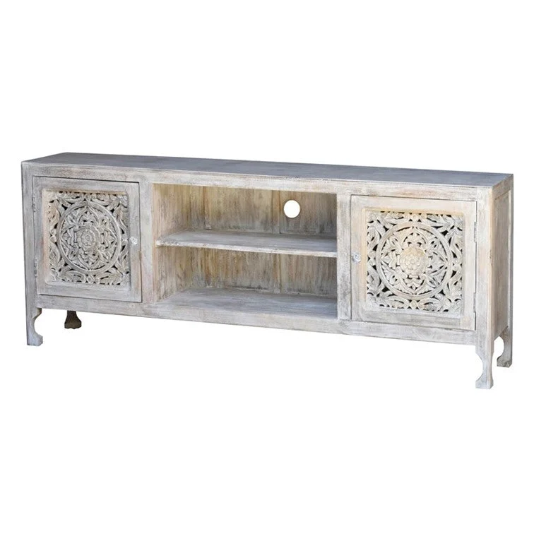 Ivva Hand Carved Wooden TV Cabinet_TV Console– Celson PTE Ltd