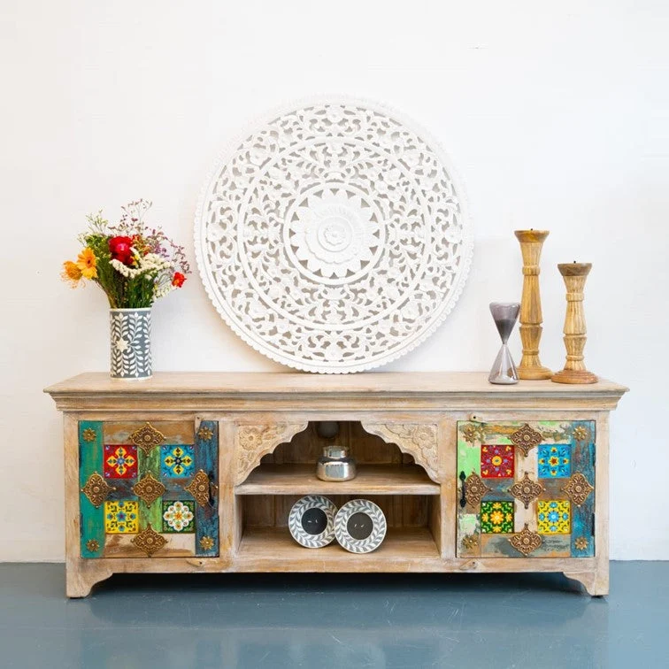 Stella Hand Carved Tile Media Cabinet_TV Console_TV Cabinet
– Celson PTE Ltd