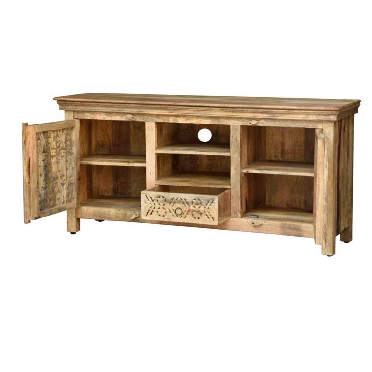 Rory _Solid Indian Wood Hand Carved TV Cabinet_TV Unit– Celson PTE Ltd