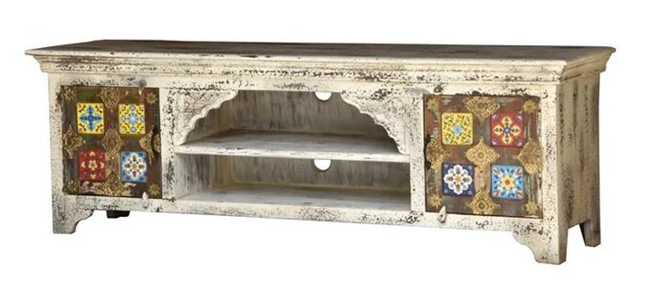 Morton Hand Carved Tile Media Cabinet_TV Console_TV Cabinet
– Celson PTE Ltd