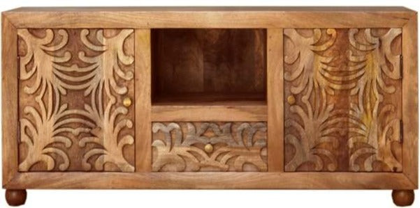 Purpuro_Wooden Carved 2 Door one Drawer TV Unit
– Celson PTE Ltd