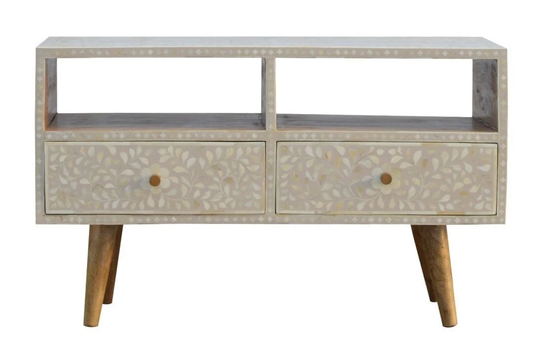 Musante_2 Drawer Floral Bone Inlay Media Unit_TV Console
– Celson PTE Ltd