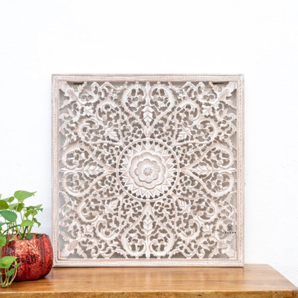 Fink_Wooden Carved Square Wall Panel_60 x 60 cm_White Washed Finish
– Celson PTE Ltd 5