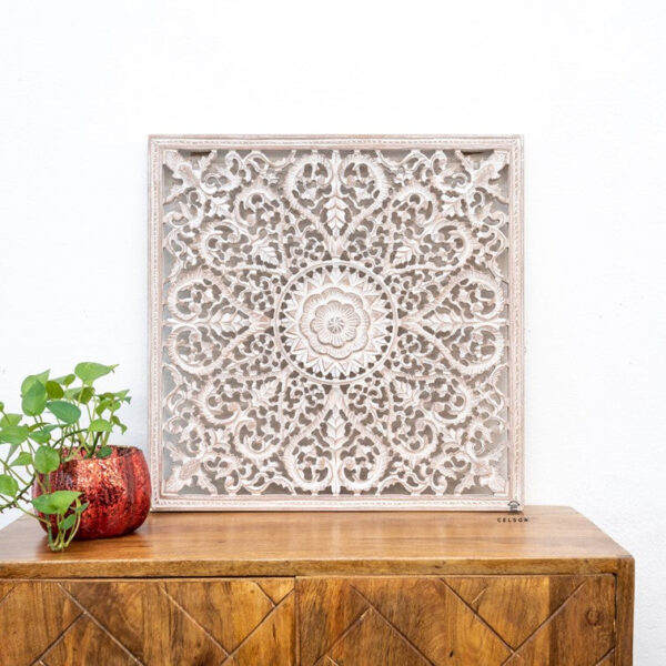 Fink_Wooden Carved Square Wall Panel_60 x 60 cm_White Washed Finish
– Celson PTE Ltd 2