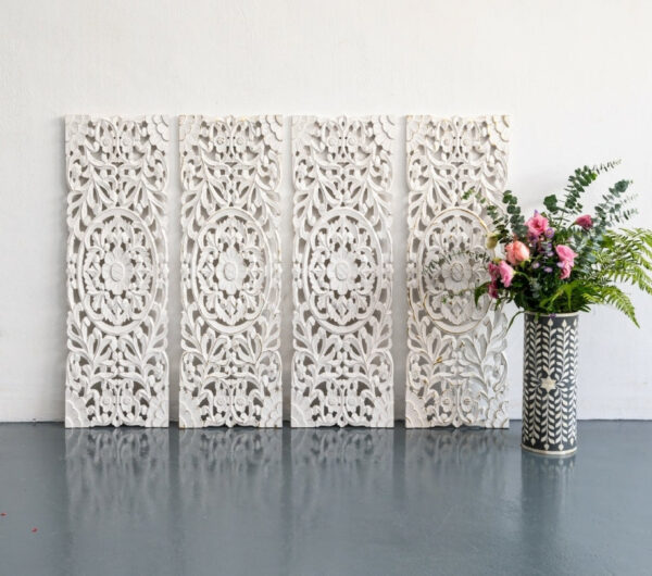 Damian_Wooden Carved Wall Panel_92 x 30 cm_White with Gold
– Celson PTE Ltd 3