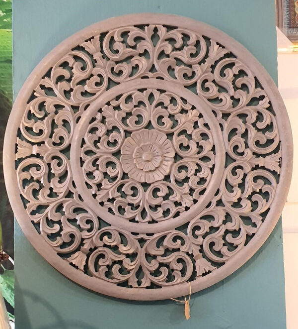 Winkle_Round Carved Wooden Wall Panel in Grey_Wall Decor
– Celson PTE Ltd