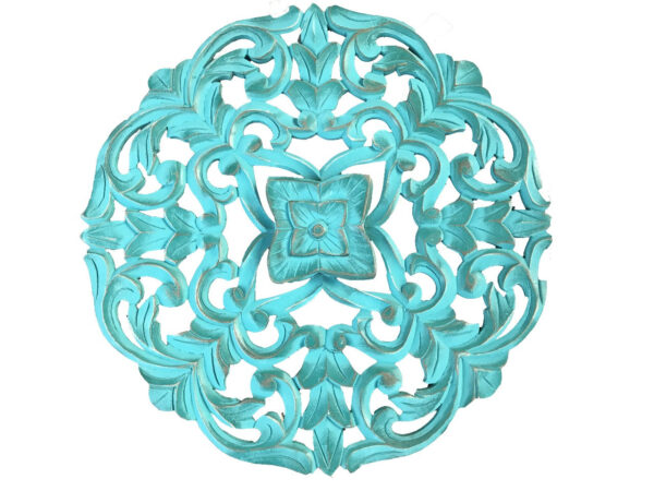 Lisa B Aqua Blue Wooden Carving Wall Panel
– Celson PTE Ltd 4