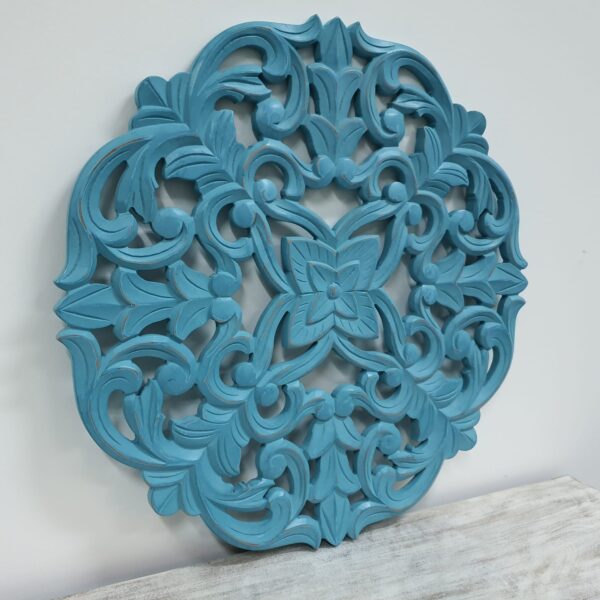 Lisa B Aqua Blue Wooden Carving Wall Panel
– Celson PTE Ltd 3