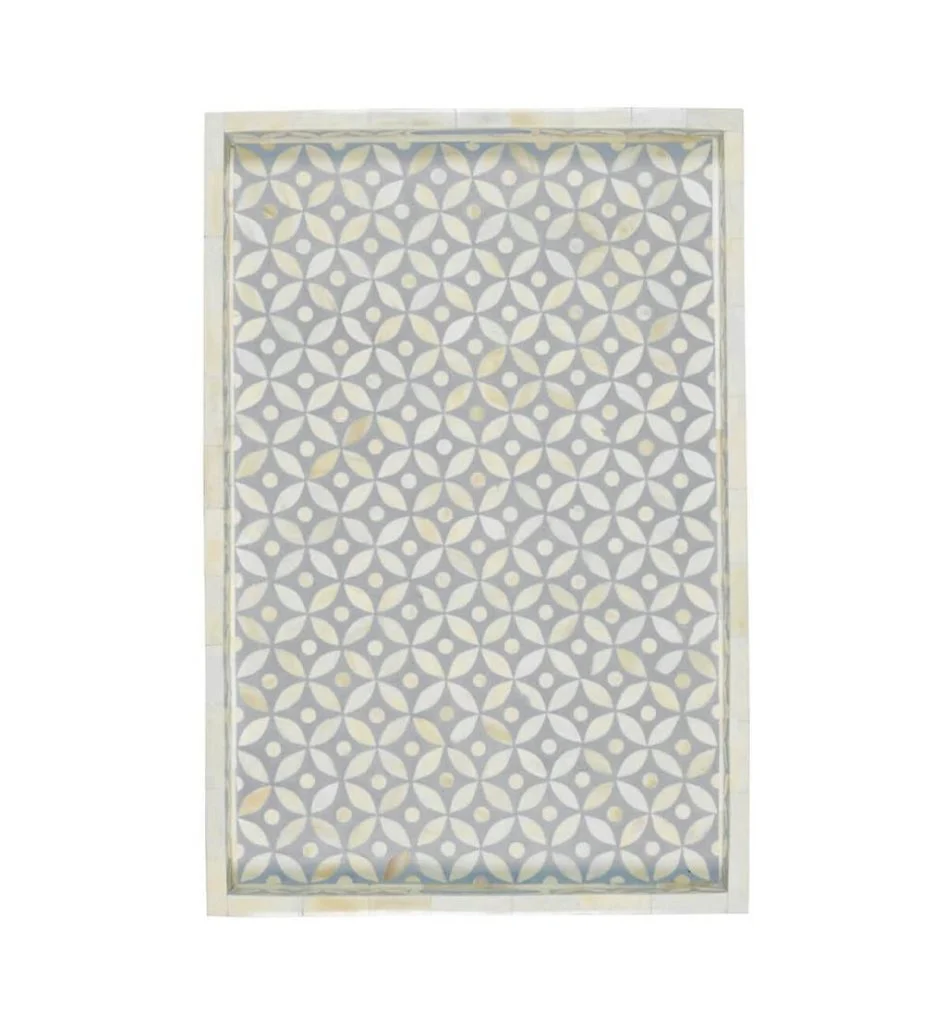 Yennefer_Bone Inlay Geometric Pattern Tray in Grey– Celson PTE Ltd