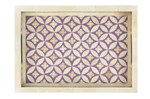 Elias Bone Inlay Tray Geometric Pattern Tray in Blue_ 35 x 25 cm
– Celson PTE Ltd