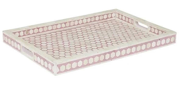 Sarah Bone Inlay Geometric Pattern Tray_ 45 x 35 cm
– Celson PTE Ltd
