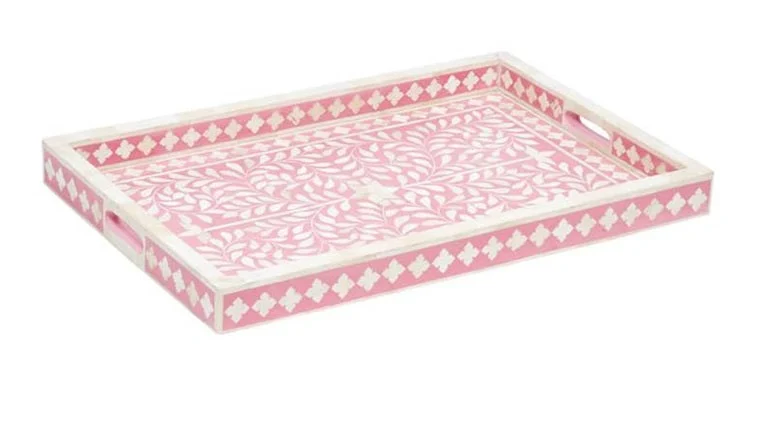 Axel Bone Inlay Tray with Floral Pattern_ 45 x 35 cm
– Celson PTE Ltd