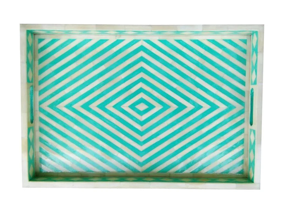 Yulia Bone Inlay Tray Chevron Pattern Tray _45 x 35 cm
– Celson PTE Ltd