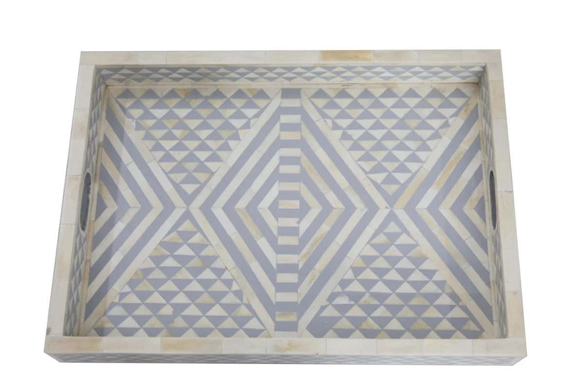 Tia Bone Inlay Tray Chevron Pattern Tray _40 x 30 cm