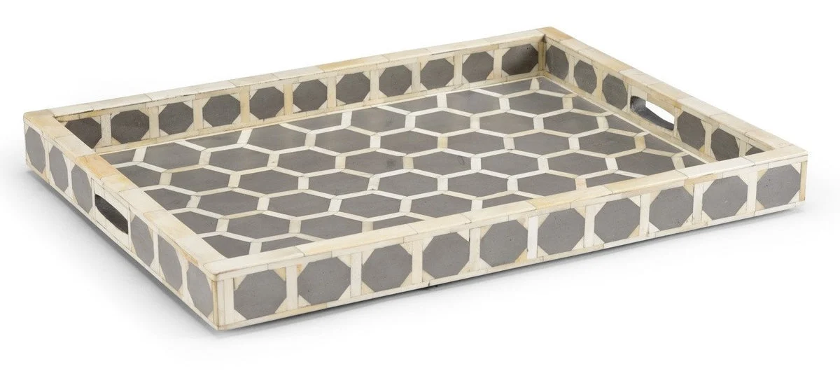 Julius Bone Inlay Tray Honeycomb Pattern Tray _40 x 25 cm
– Celson PTE Ltd