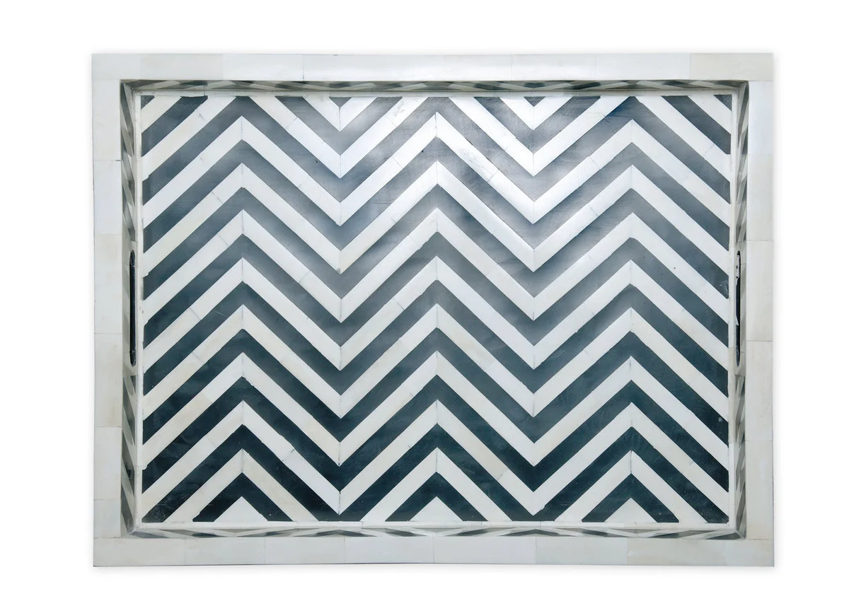 Arissa Bone Inlay Chevron Pattern Tray _45 x 35 cm
– Celson PTE Ltd