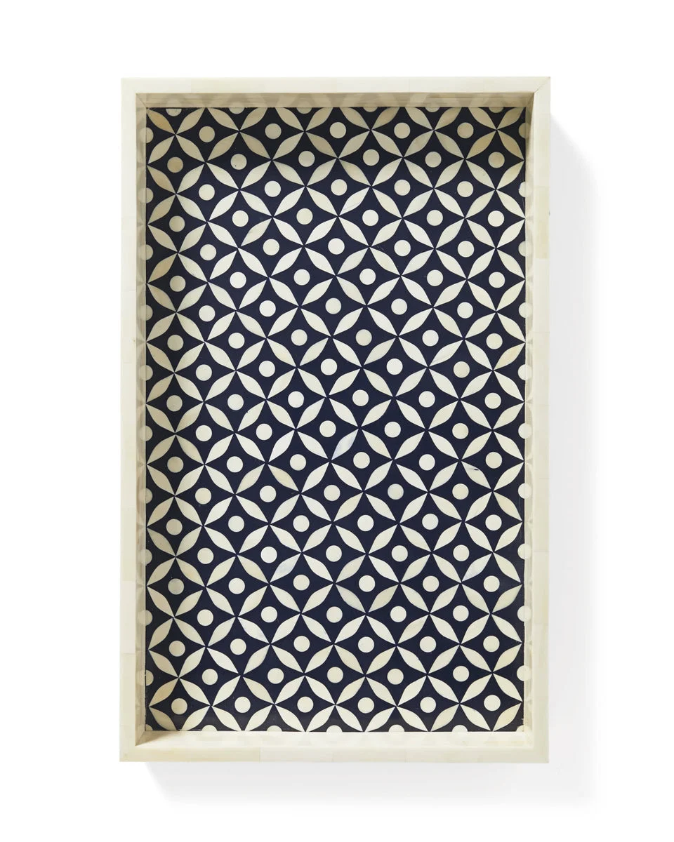 Hilary Bone Inlay Tray Geometrical Pattern Tray _45 x 30 cm
– Celson PTE Ltd