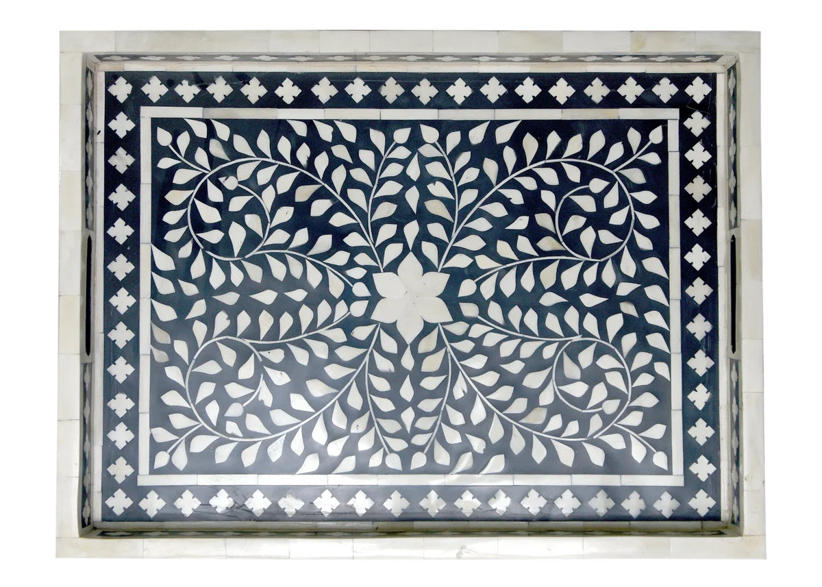 Magdalene Bone Inlay Tray Floral Pattern Tray _45 x 35 cm
– Celson PTE Ltd