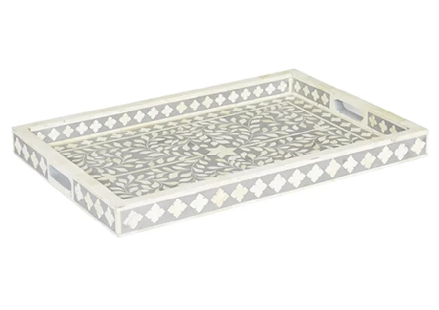 Marie Bone Inlay Tray with Floral Pattern_50 x 35 cm
– Celson PTE Ltd
