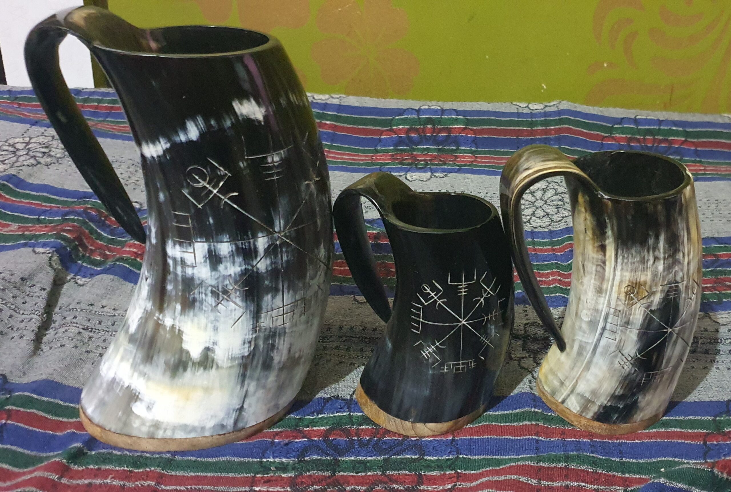 Carved Horn Mug/Tankard